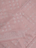 Tussar fancy saree in pastel pink color allover embroidery & zari border with self pallu and plain blouse