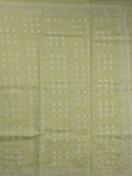 Tussar fancy saree in light green color allover embroidery & zari border with self pallu and plain blouse