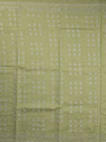 Tussar fancy saree in light green color allover embroidery & zari border with self pallu and plain blouse