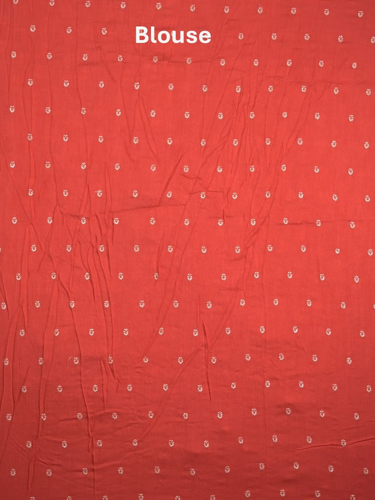 Chinnon fancy saree lavender color allover motifs & embroidery border with running pallu and contrast blouse