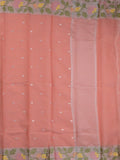 Kota fancy sarees in baby pink color allover motifs with zari border and matching blouse