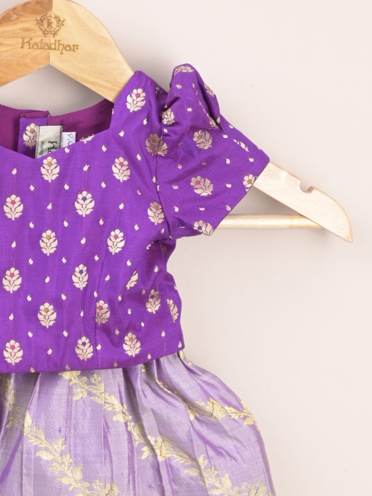 Kids Traditional Pattu Lehenga Set | Festive & Ethnic Wear | 0-6 months