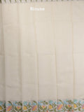 Kota fancy sarees in light beige color allover motifs with zari border and matching blouse
