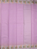 Kota fancy sarees in lavender color allover motifs with zari border and matching blouse