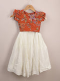 Designer lehengas for kids | white & orange | festive & party wear | 3-4 years