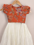 Designer lehengas for kids | white & orange | festive & party wear | 3-4 years