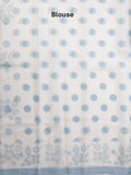 Kota fancy saree in white color allover motifs with running pallu and matching blouse