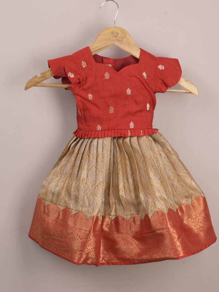 Kids Traditional Pattu Lehenga Set | Festive & Ethnic Wear | 0-6 months