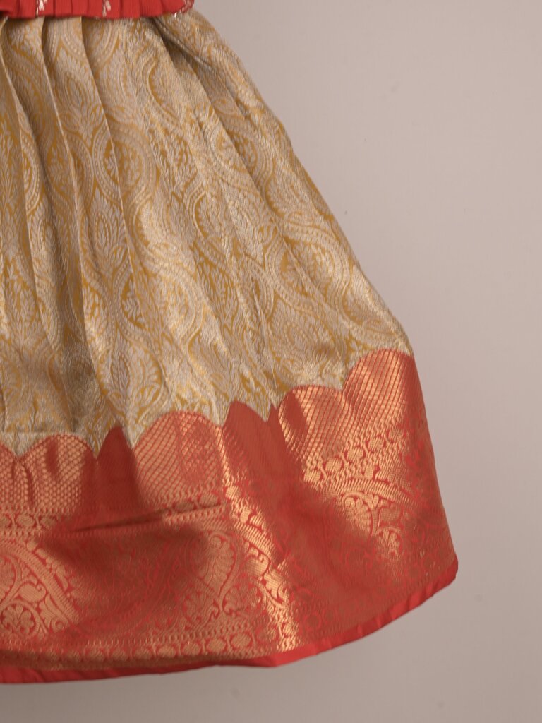 Kids Traditional Pattu Lehenga Set | Festive & Ethnic Wear | 0-6 months