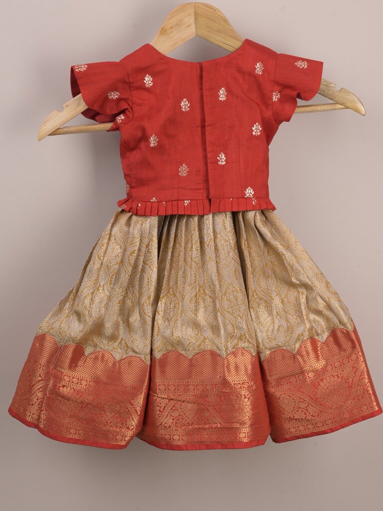 Kids Traditional Pattu Lehenga Set | Festive & Ethnic Wear | 0-6 months