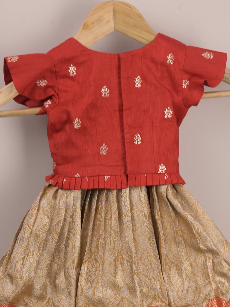 Kids Traditional Pattu Lehenga Set | Festive & Ethnic Wear | 0-6 months