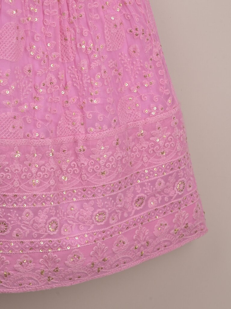 Kids Traditional Pattu Lehenga Set | light pink | Festive & Ethnic Wear | 1-2 year