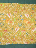 Mangalagiri cotton saree in golden yellow color with contrast pallu and plain blouse