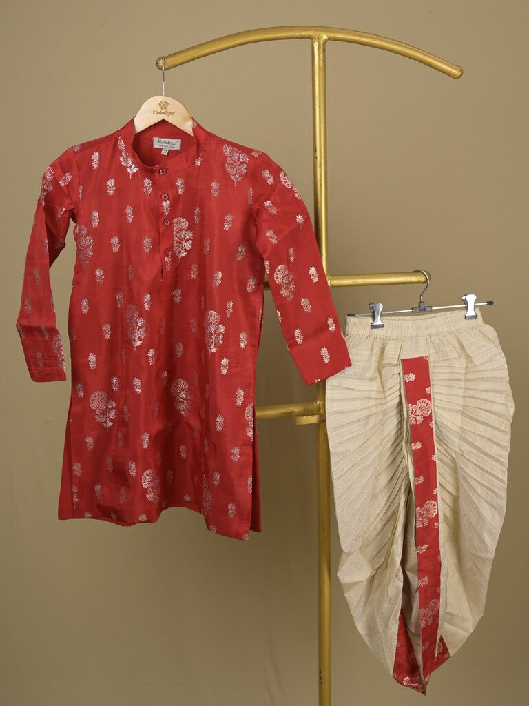 Raw silk Boys Kurta set – Comfortable Fit 8-9 years