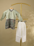 Tissue Kalamkari Boys Kurta set – Comfortable Fit 4-5 years