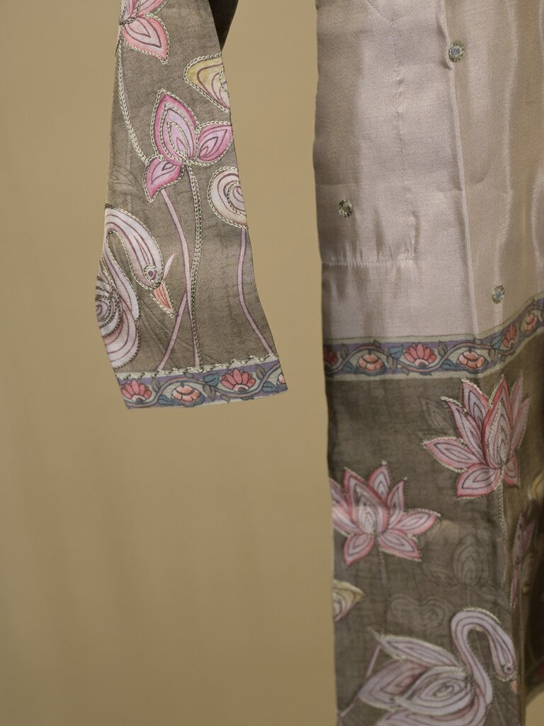 Yellow color Georgette floral sharara set for kids 8-9 years