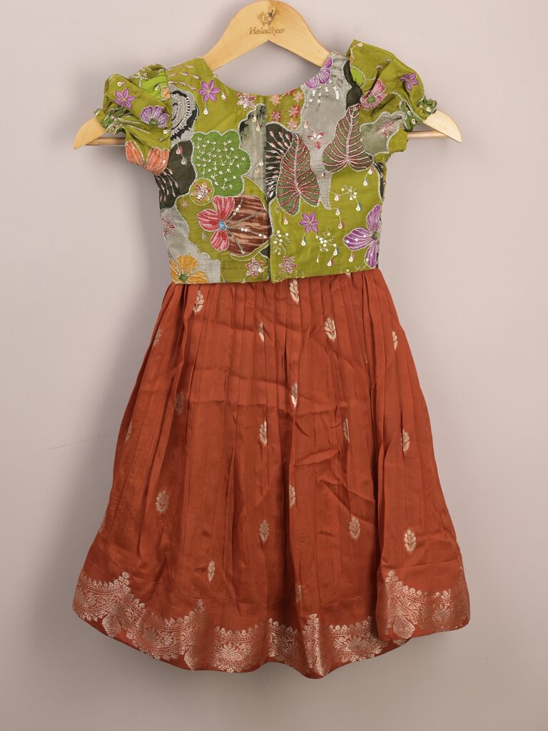 Kids Traditional Pattu Lehenga Set | baby pink | Festive & Ethnic Wear | 2-3 years