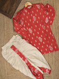 Raw silk Boys Kurta set – Comfortable Fit 8-9 years