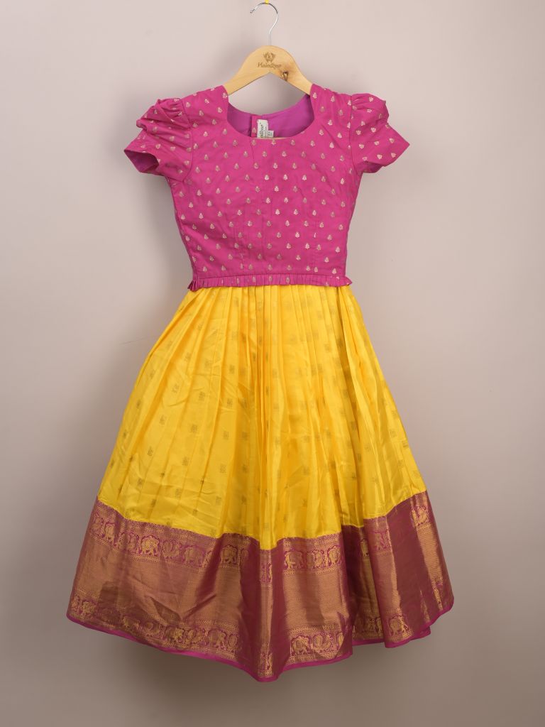 Designer pattu lehengas for girls | cream & red | party wear & festive wear | 8-9 years