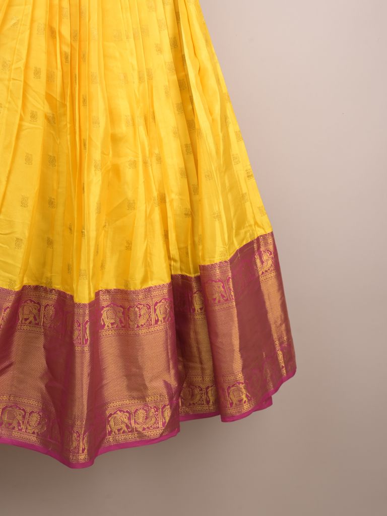 Designer pattu lehengas for girls | cream & red | party wear & festive wear | 8-9 years