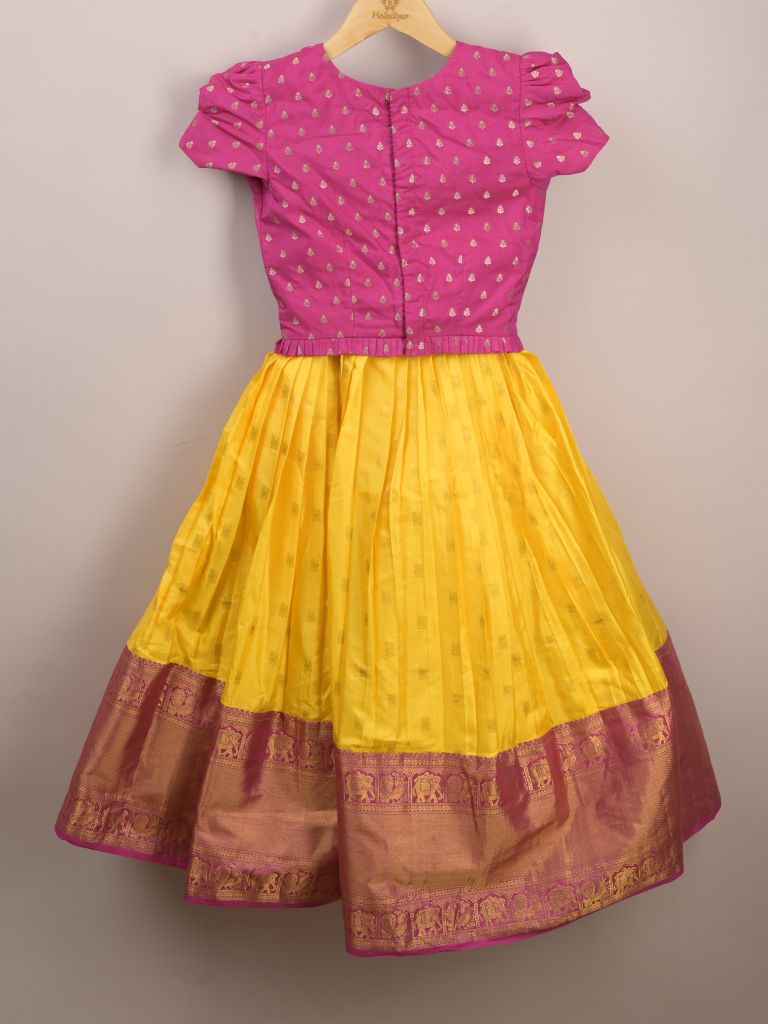 Designer pattu lehengas for girls | cream & red | party wear & festive wear | 8-9 years