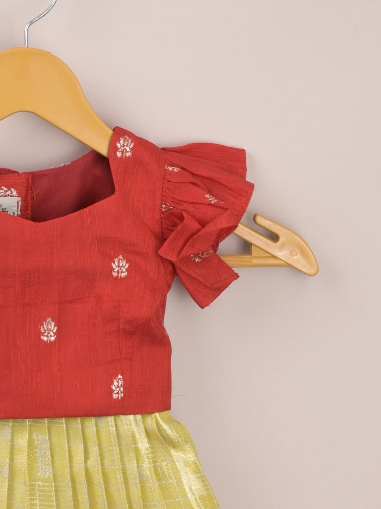 Kids Traditional Pattu Lehenga Set | Festive & Ethnic Wear | 0-6 months