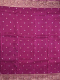 Tabby silk fancy saree magenta color allover zari motifs & zari border with rich pallu and plain blouse