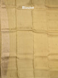 Tabby silk fancy saree beige color allover zari motifs & zari border with rich pallu and plain blouse