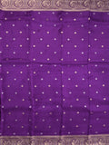 Tabby silk fancy saree violet color allover zari motifs & zari border with rich pallu and plain blouse