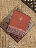 Maheshwari fancy saree with allover zari motifs & zari border with contrast blouse
