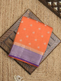 Maheshwari fancy saree with allover zari motifs & zari border with contrast blouse