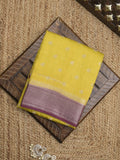 Maheshwari fancy saree with allover zari motifs & zari border with contrast blouse
