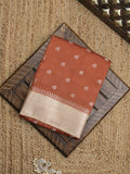 Maheshwari fancy saree with allover zari motifs & zari border with contrast blouse