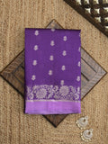 Green mango fancy sarees with allover zari detailing and attached contrast blouse