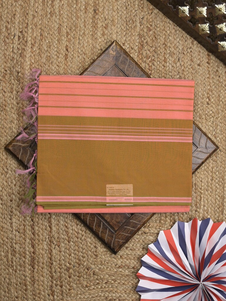 Kanchi cotton saree with allover stripes and running blouse