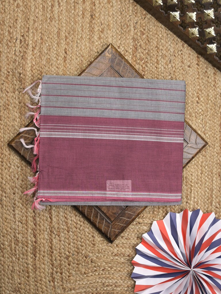 Kanchi cotton saree with allover stripes and running blouse