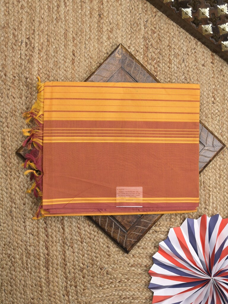 Kanchi cotton saree with allover stripes and running blouse