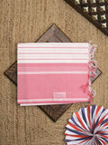 Kanchi cotton saree with allover stripes and running blouse
