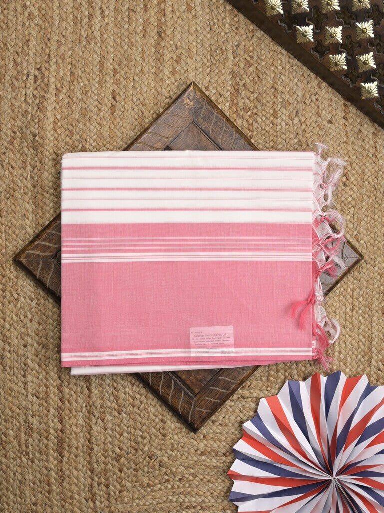 Kanchi cotton saree with allover stripes and running blouse