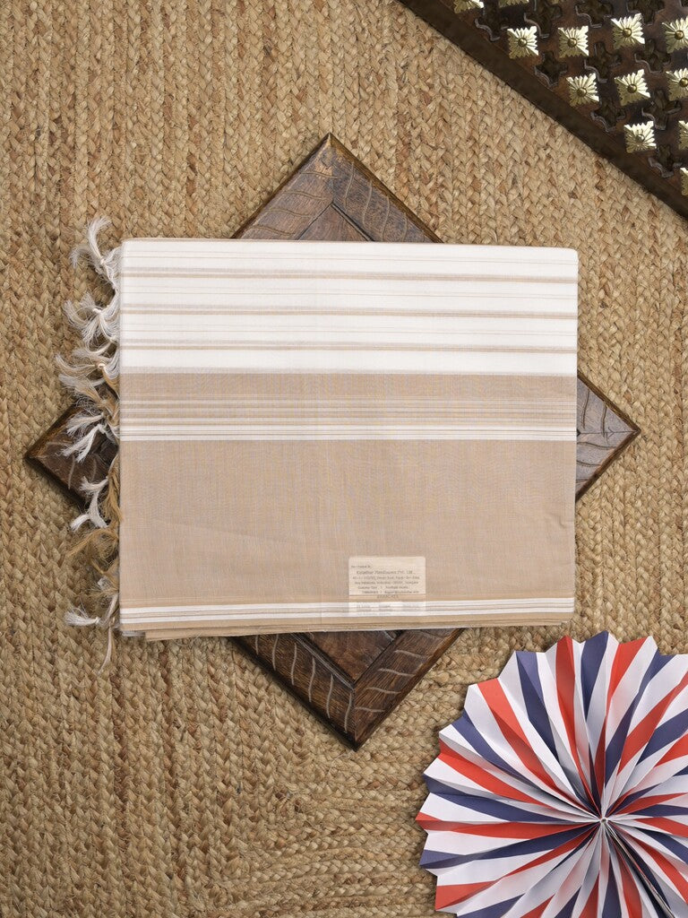Kanchi cotton saree with allover stripes and running blouse