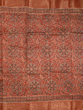 Maheshwari fancy saree maroon color allover prints & zari border with printed pallu and printed blouse