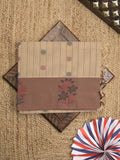 Kanchi cotton saree with allover motifs and contrast border paired with self-blouse