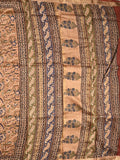 Maheshwari fancy saree light brown color allover prints & zari border with printed pallu and printed blouse