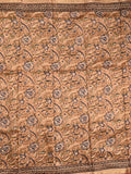 Maheshwari fancy saree light brown color allover prints & zari border with printed pallu and printed blouse