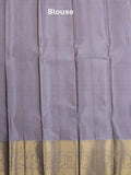 Kanchi pattu saree navy blue color allover zari motifs & zari border with rich pallu and contrast plain blouse