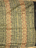 Maheshwari fancy saree black color allover prints & zari border with printed pallu and printed blouse