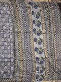 Maheshwari fancy saree navy blue color allover prints & zari border with printed pallu and printed blouse