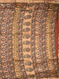 Maheshwari fancy saree light brown color allover prints & zari border with printed pallu and printed blouse