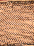 Maheshwari fancy saree light brown color allover prints & zari border with printed pallu and printed blouse