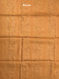 Tussar fancy saree with allover stripes and printed border with attached plain blouse